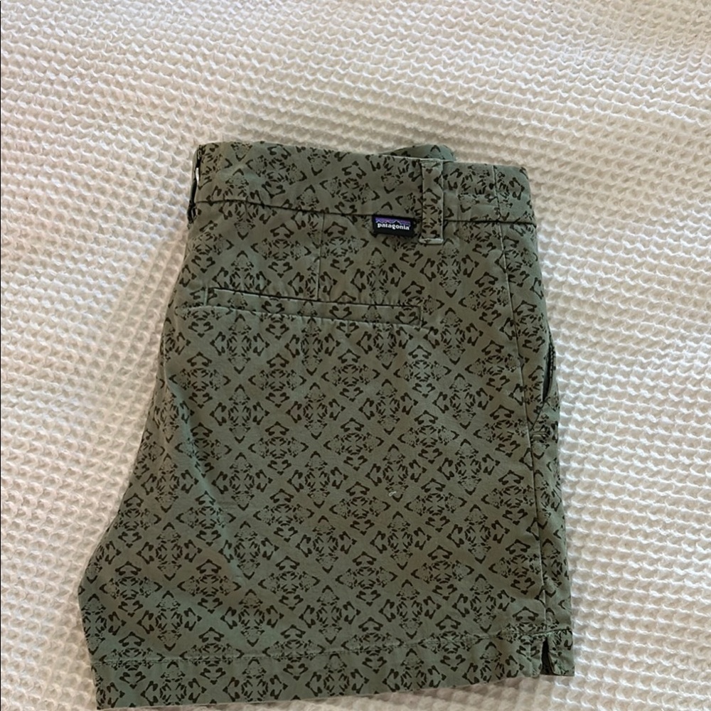 Patagonia Green Flat Front Shorts Lightweight Summer Essential